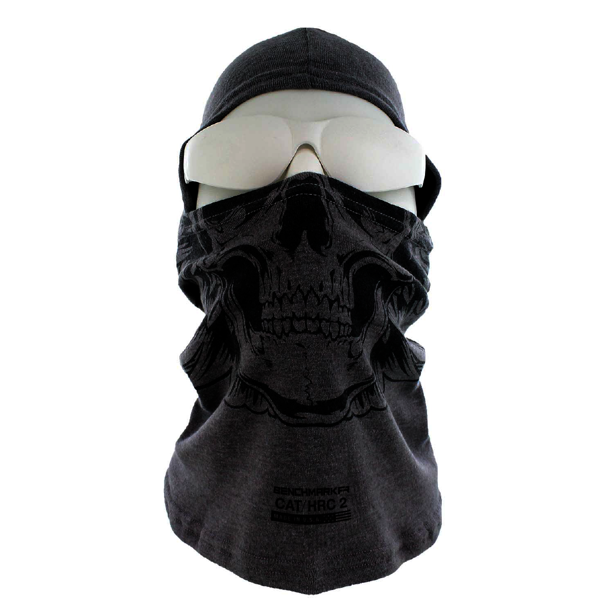 Benchmark FR® One Size Fits Most Light Gray Second Gen Rib Dura Plus Cotton Spandex Flame Resistant Balaclava With Skully Graphic