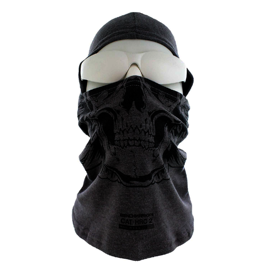 Benchmark FR® One Size Fits Most Light Gray Second Gen Rib Dura Plus Cotton Spandex Flame Resistant Balaclava With Skully Graphic