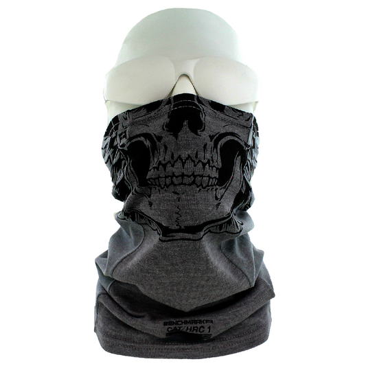 Benchmark FR® One Size Fits Most Light Gray 2nd Skin Jersey Cotton Modacrylic Nylon Flame Resistant Neck Gaiter With Skully Graphic