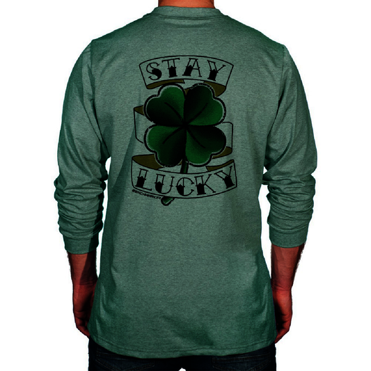 Benchmark FR® 4X Army Green Second Gen Jersey Cotton Flame Resistant T-Shirt With Stay Lucky Graphic