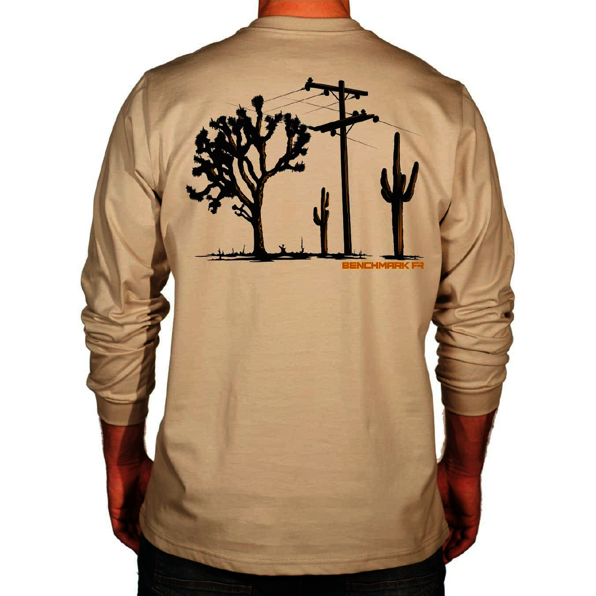 Benchmark FR® 2X Tall Beige Second Gen Jersey Cotton Flame Resistant T-Shirt With Cactus Print