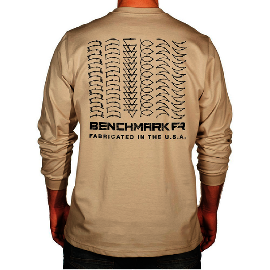 Benchmark FR® 2X Beige Second Gen Jersey Cotton Flame Resistant T-Shirt With Weld Stain Graphic