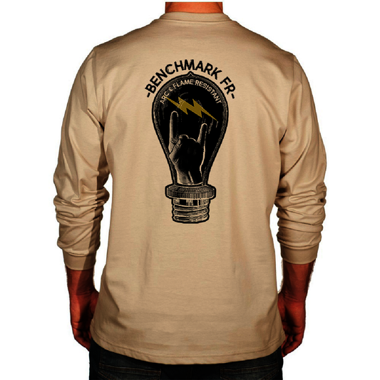 Benchmark FR® 3X Beige Second Gen Jersey Cotton Flame Resistant T-Shirt With Rock Graphic