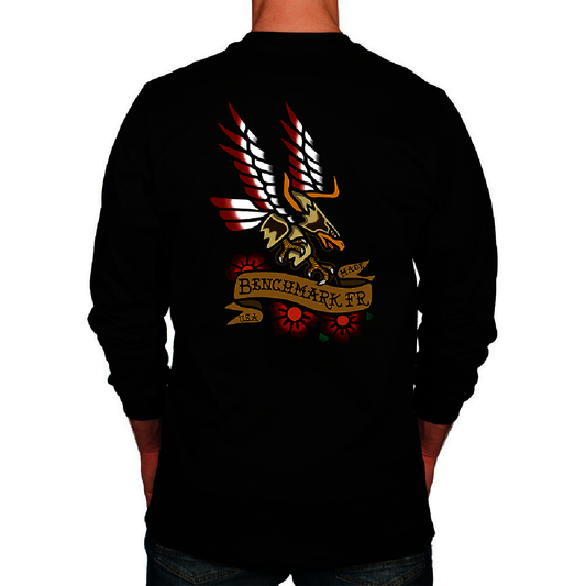 Benchmark FR® 3X Black Benchmark 3.0 Cotton Flame Resistant T-Shirt With Eagle Tattoo Graphic
