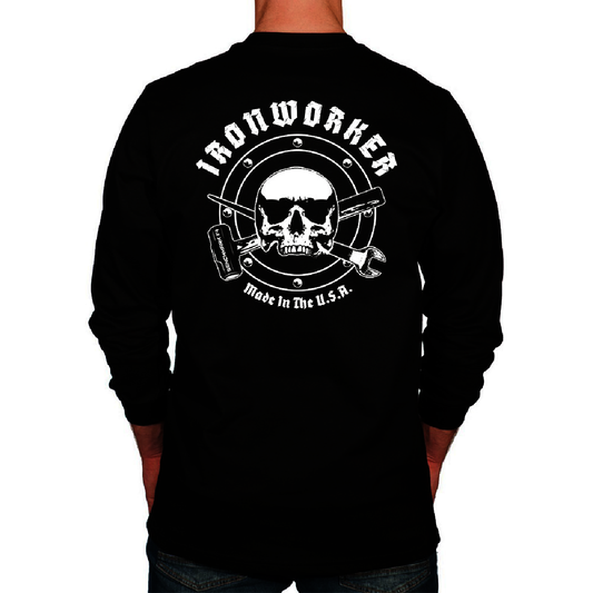 Benchmark FR® Small Black Benchmark 3.0 Cotton Flame Resistant T-Shirt With Iron Worker Graphic