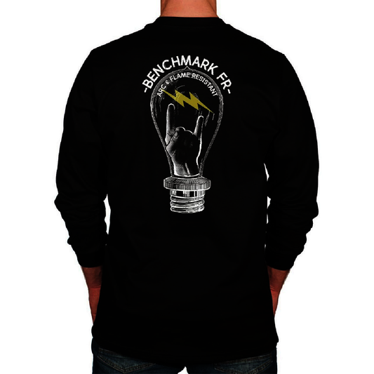 Benchmark FR® Small Black Benchmark 3.0 Cotton Flame Resistant T-Shirt With Rock Graphic
