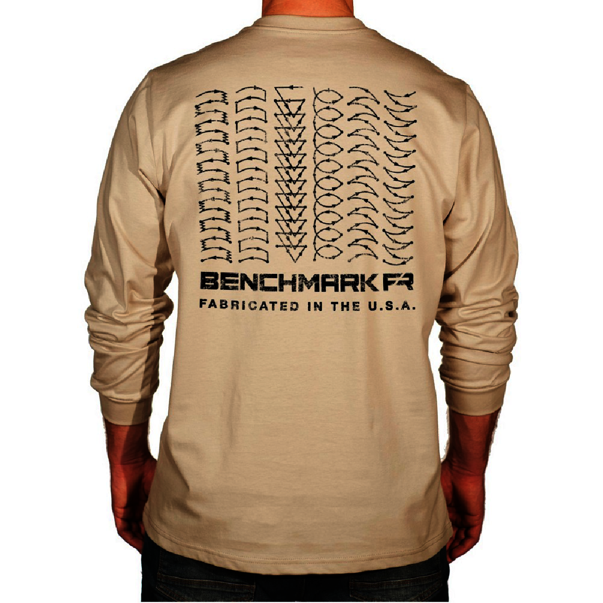 Benchmark FR® Medium Beige Second Gen Jersey Cotton Flame Resistant T-Shirt With Weld Stain Graphic