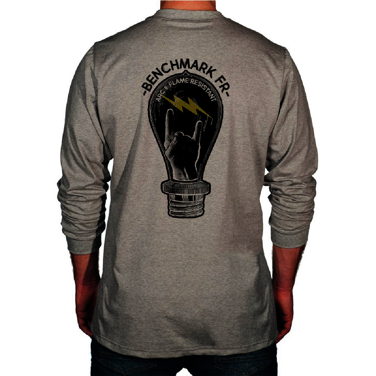 Benchmark FR® 3X Light Gray Second Gen Jersey Cotton Flame Resistant T-Shirt With Rock Graphic