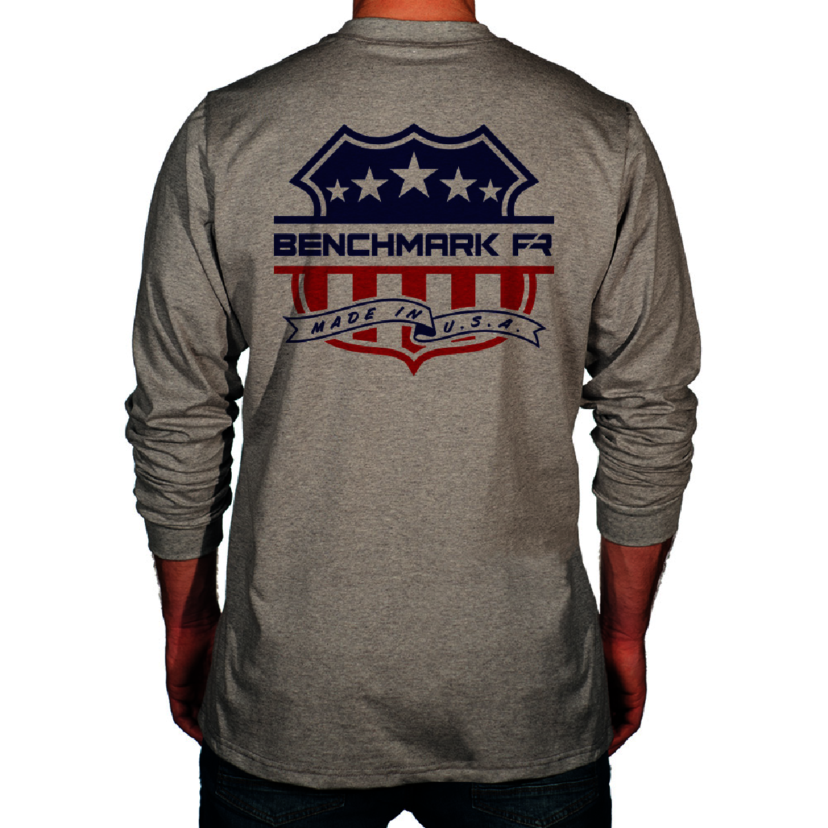 Benchmark FR® 4X Light Gray Second Gen Jersey Cotton Flame Resistant T-Shirt With FR Union Crest Graphic