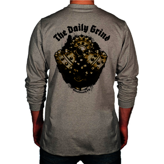 Benchmark FR® Large Tall Light Gray Second Gen Jersey Cotton Flame Resistant T-Shirt With Daily Grind Graphic