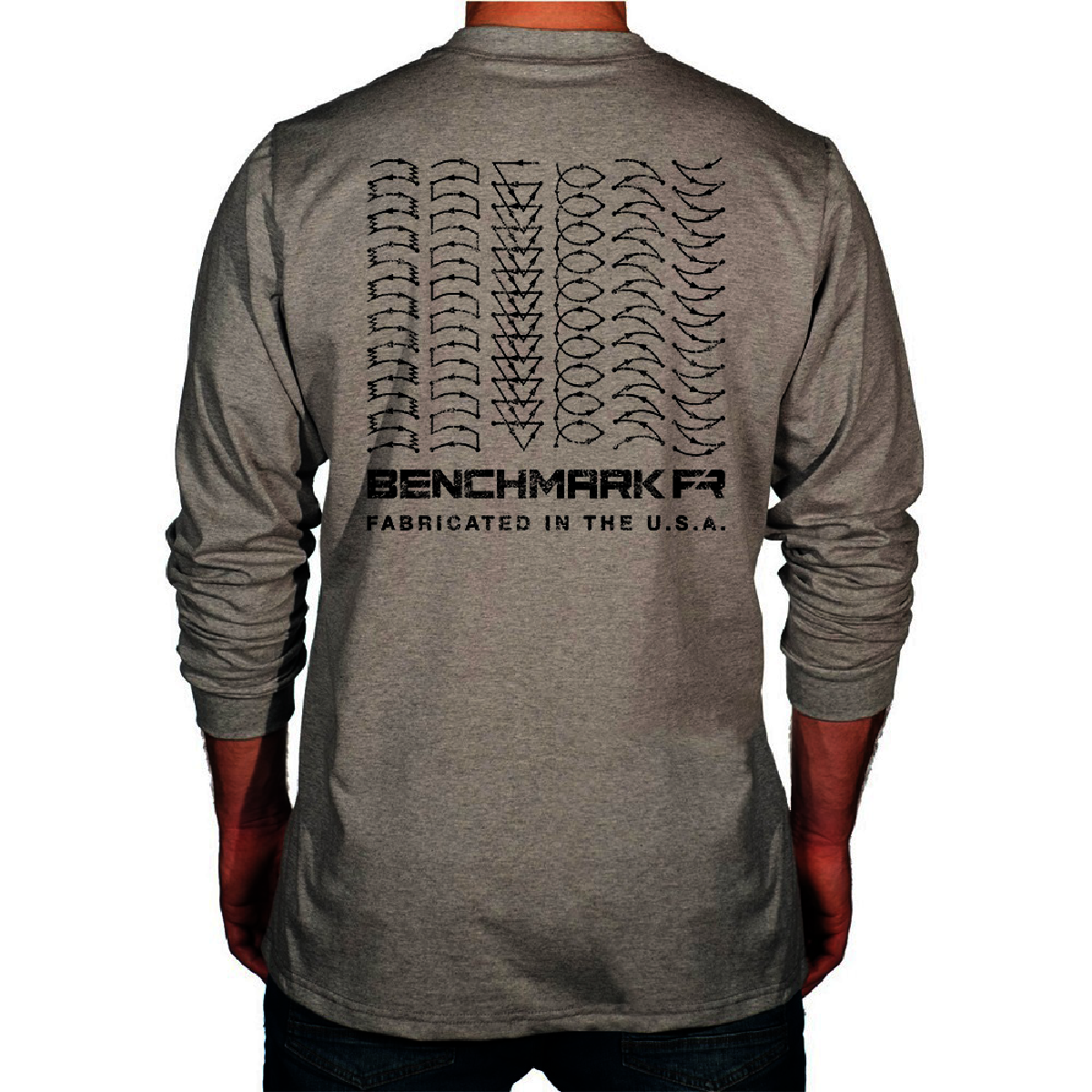 Benchmark FR® Large Light Gray Second Gen Jersey Cotton Flame Resistant T-Shirt With Weld Stain Graphic