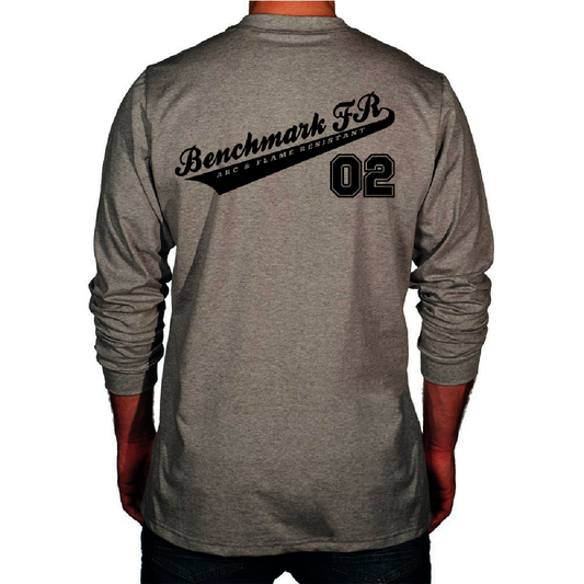 Benchmark FR® Small Light Gray Second Gen Jersey Cotton Flame Resistant T-Shirt With Team Benchmark Graphic