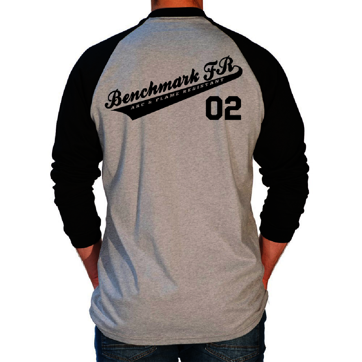 Benchmark FR® 2X Black and Gray Benchmark 3.0 Cotton Flame Resistant T-Shirt With Team Jersey Graphic