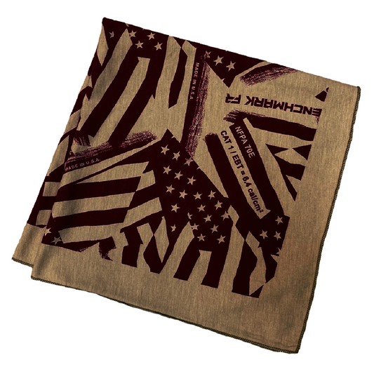 Benchmark FR® One Size Fits Most Beige 2nd Skin Jersey Cotton Modacrylic Nylon Flame Resistant Face Mask With American Flag Red Design