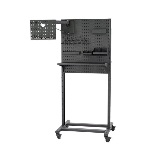 Flextur™ 35" X  32" X 78" 14 Gauge Steel 2 Panel Mobile Pegboard With Accessories
