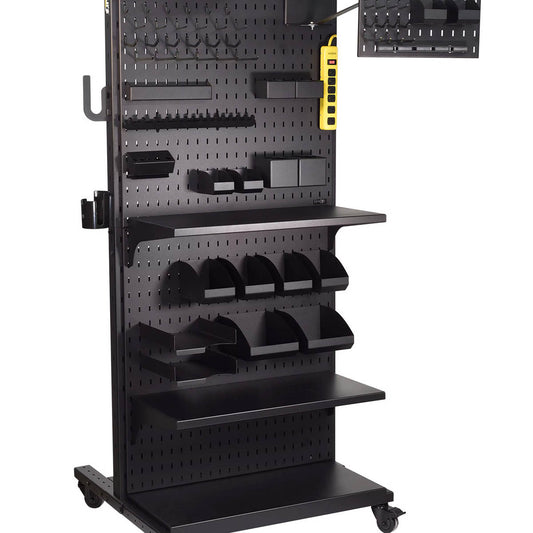 Flextur™ 35" X  32" X  78" 14 Gauge Steel 4 Panel Pegboard With Accessories