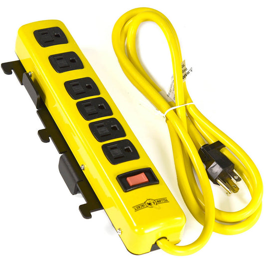 Flextur™ 2.75"" X  2.5" X  11.75" 14 Gauge Steel Power Strip With 6 Outlets