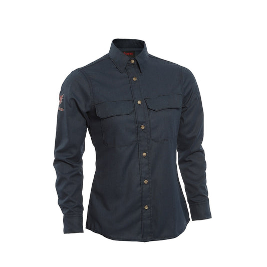National Safety Apparel Women's 5X Regular Navy TECGEN SELECT® OPF Blend Twill Flame Resistant Work Shirt