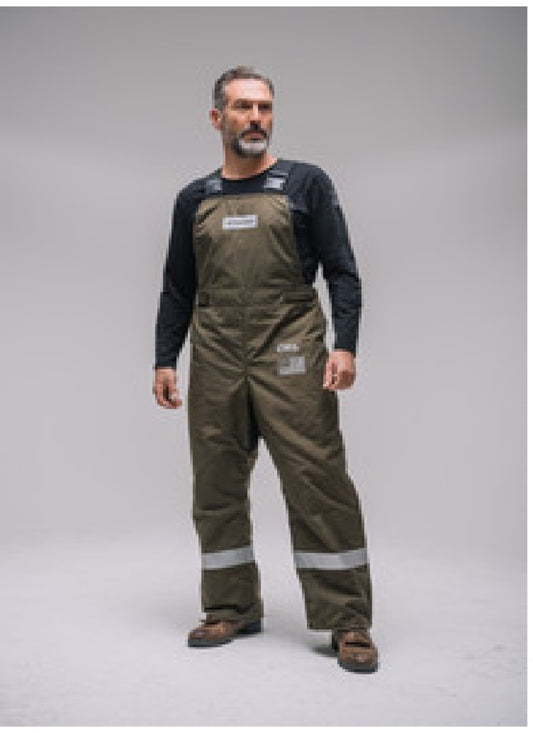 OEL X-Large Black Para-Aramid Triple Layered Inherent Flame Resistant Bib-Overall With Non-Metallic Zipper Hook and Loop Closure