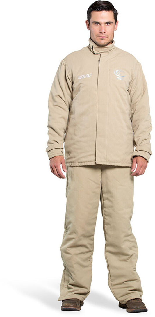OEL Medium Natural Cotton Blend Premium Indura Flame Resistant Jacket With Non-Metallic Zipper Hook and Loop Closure
