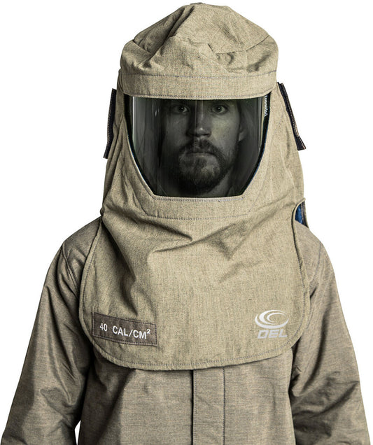 OEL X-Large Green Para-Aramid Triple Layered Inherent Flame Resistant Coverall Switch Gear Kit With Non-Metallic Zipper Hook and Loop Closure