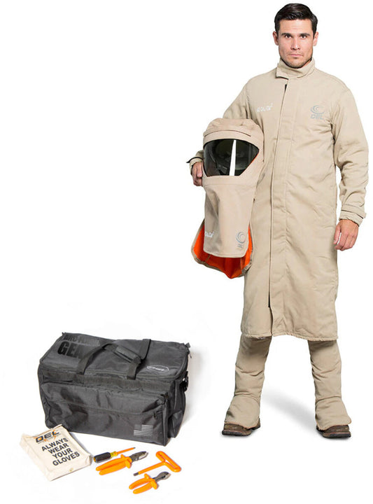 OEL X-Large Natural Cotton Blend Premium Indura Flame Resistant Switch Gear Hood With Non-Metallic Zipper Hook and Loop Closure