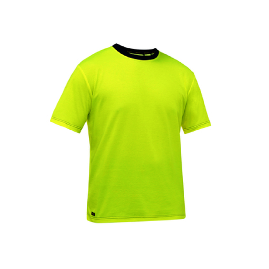 Protective Industrial Products X-Large Hi-Vis Yellow Bisley® Fresche® Lightweight Cotton/Polyester Short Sleeve T-Shirt With Cotton Backing
