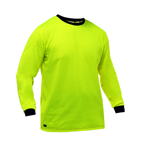 Protective Industrial Products X-Large Hi-Vis Yellow Bisley® Fresche® Lightweight Cotton/Polyester Long Sleeve Shirt With Cotton Backing