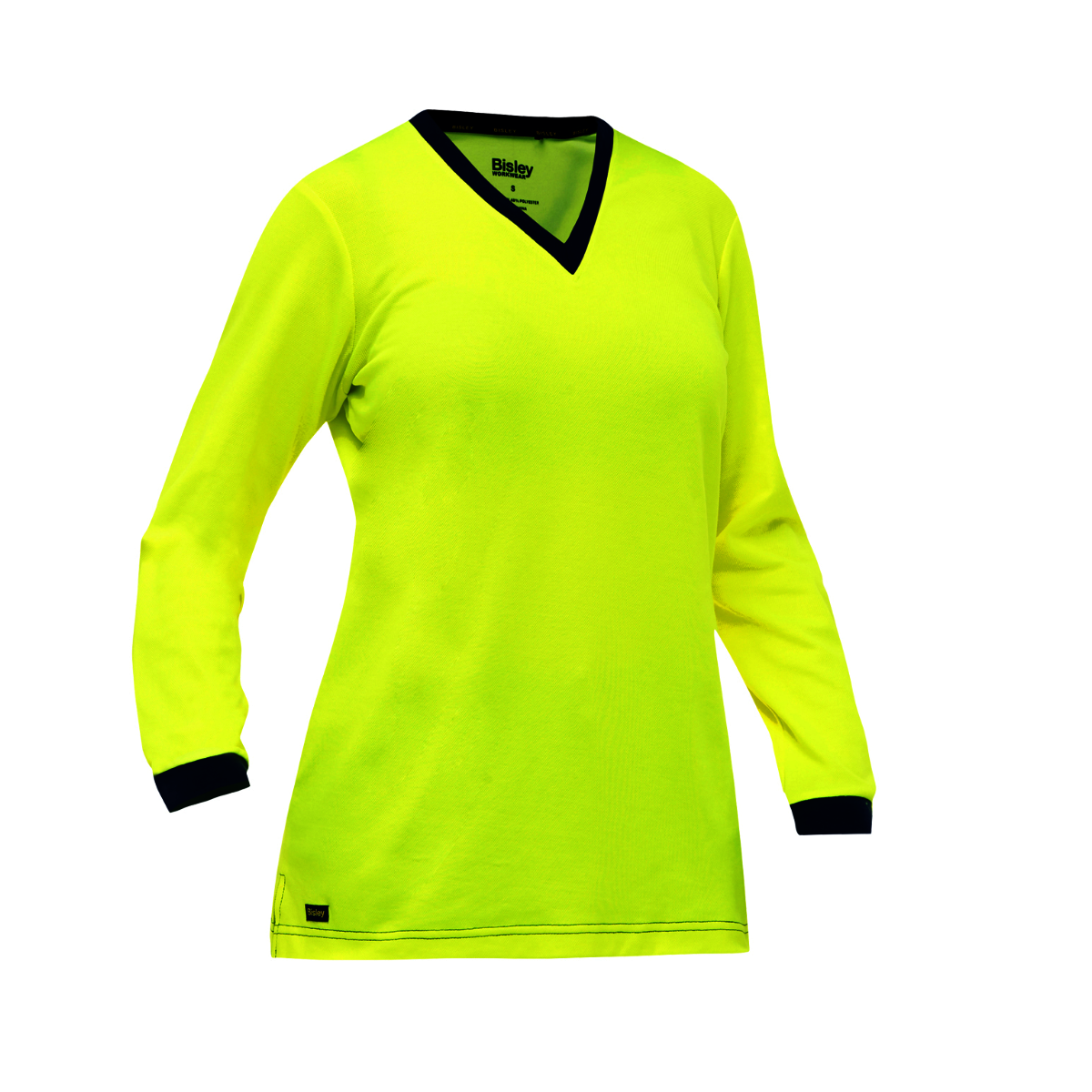 Protective Industrial Products Women's Medium Hi-Vis Yellow Bisley® Fresche® Lightweight Cotton/Polyester Long Sleeve Shirt With Cotton Backing