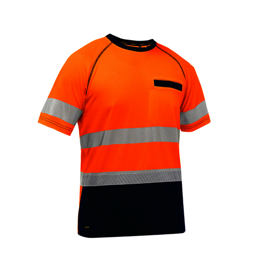 Protective Industrial Products Medium Hi-Vis Orange Bisley® Fresche® Lightweight Cotton/Polyester Short Sleeve T-Shirt With Cotton Backing And Chest Pocket