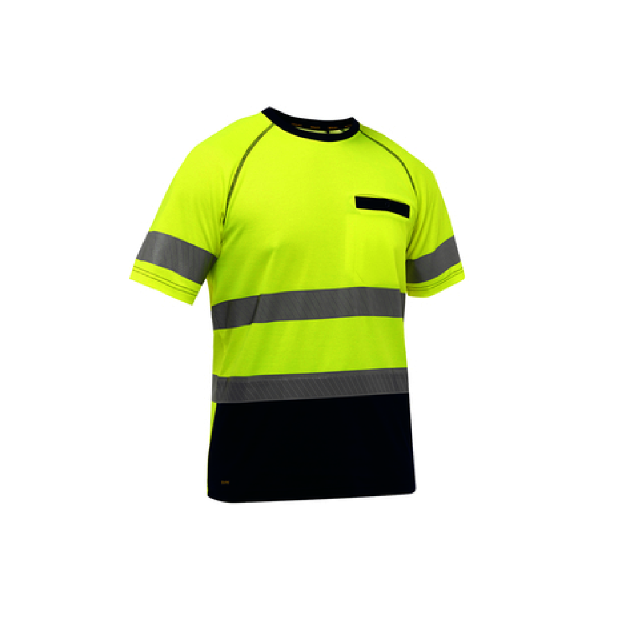 Protective Industrial Products Small Hi-Vis Yellow Bisley® Fresche® Lightweight Cotton/Polyester Short Sleeve T-Shirt With Cotton Backing And Chest Pocket