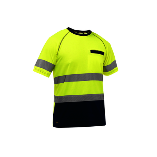 Protective Industrial Products Medium Hi-Vis Yellow Bisley® Fresche® Lightweight Cotton/Polyester Short Sleeve T-Shirt With Cotton Backing And Chest Pocket