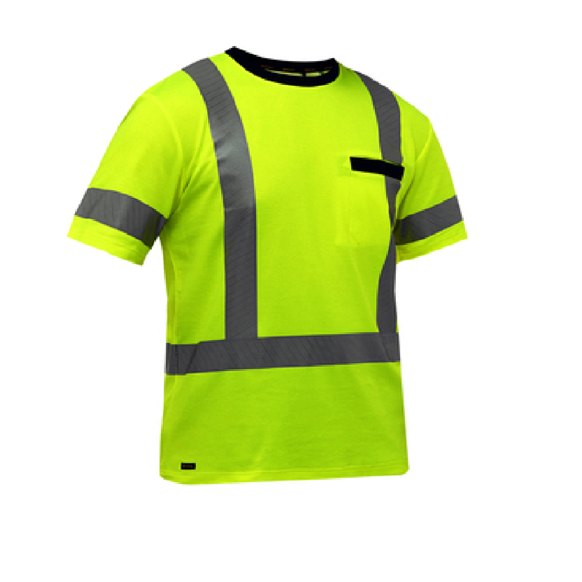 Protective Industrial Products X-Large Hi-Viz Yellow Bisley® Fresche® Lightweight Cotton/Polyester Short Sleeve T-Shirt With Cotton Backing And Chest Pocket