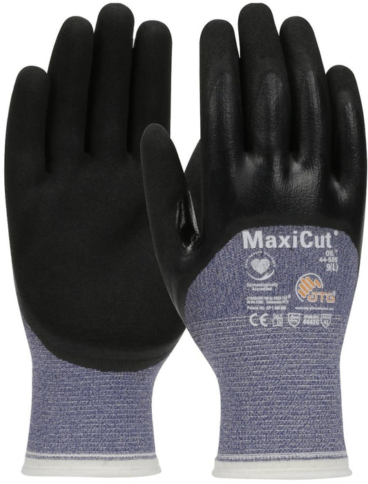 Protective Industrial Products Large MaxiCut® Oil 15 Gauge Engineered Yarn Cut Resistant Gloves With Nitrile Coated Palm, Fingers And Knuckles