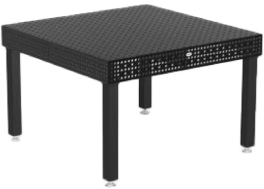 Siegmund 47" X 47" X 4" Iron Nitride Welding Table (With 4 24" - 35" Casters and Locking Brakes Height Adjustable Legs)