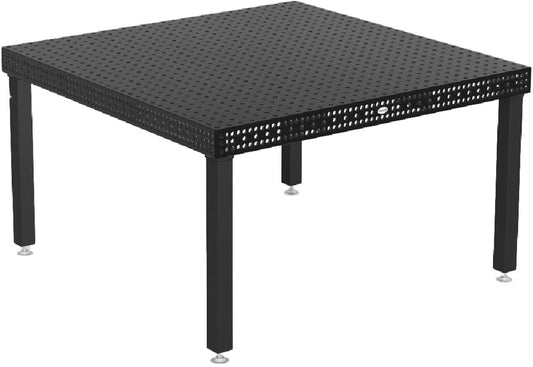 Siegmund 59" X 59" X 4" Iron Nitride Welding Table (With 4 30" Casters and Locking Brakes Legs)