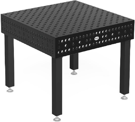 Siegmund 47" X 47" X 4" Iron Nitride Welding Table (With 4 22" - 30" Casters and Locking Brakes Height Adjustable Legs)
