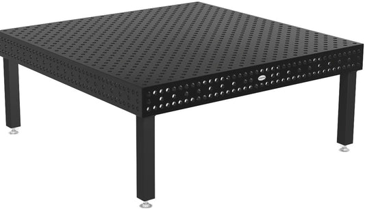 Siegmund 79" X 79" X 4" Iron Nitride Welding Table (With 4 22" - 30" Casters and Locking Brakes Height Adjustable Legs)
