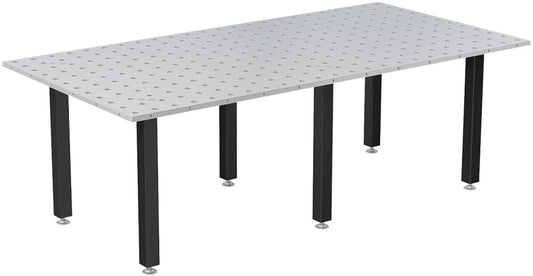 Siegmund 94" X 47" X 4" Steel Welding Table (With 6 24" - 35" Casters and Locking Brakes Height Adjustable Legs)