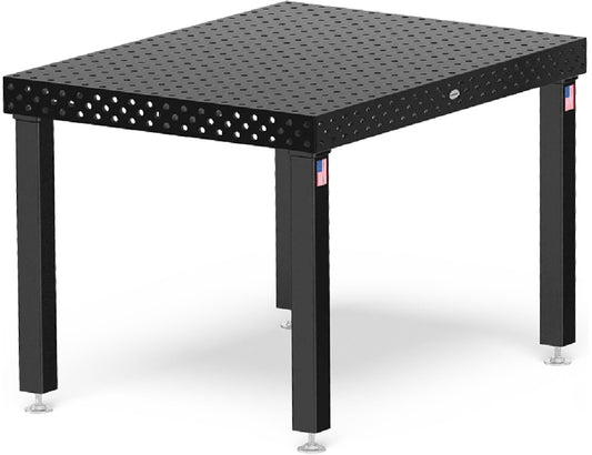 Siegmund 36" X 48" X 4" Steel/Plasma Nitride Welding Table (With 4 24" - 36" Casters and Locking Brakes Height Adjustable Legs)