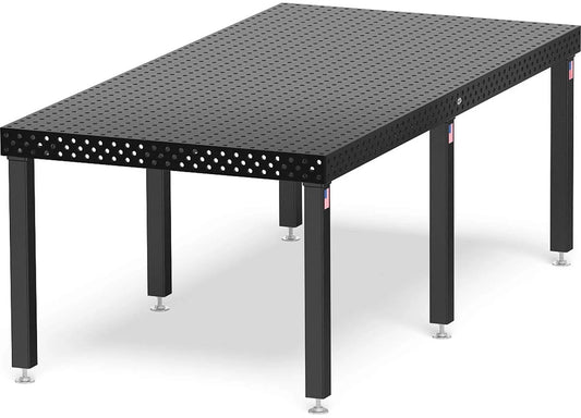 Siegmund 48" X 96" X 4" Steel/Plasma Nitride Welding Table (With 6 24" - 36" Casters and Locking Brakes Height Adjustable Legs)