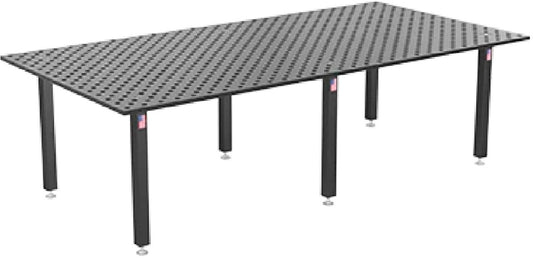 Siegmund 60" X 120" X 4" Steel/Plasma Nitride Welding Table (With 6 22" - 36" Casters and Locking Brakes Height Adjustable Legs)