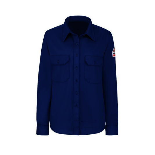 Bulwark® Women's Large Royal Cotton/Nylon Flame Resistant Shirt