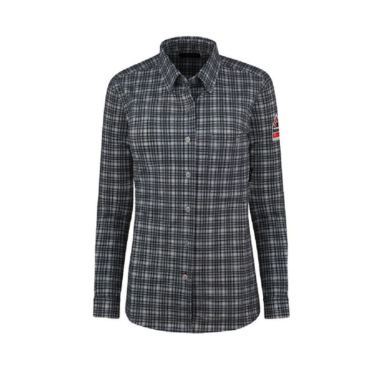 Bulwark® Women's X-Large Charcoal Cotton/Spandex Elastane Flame Resistant Shirt