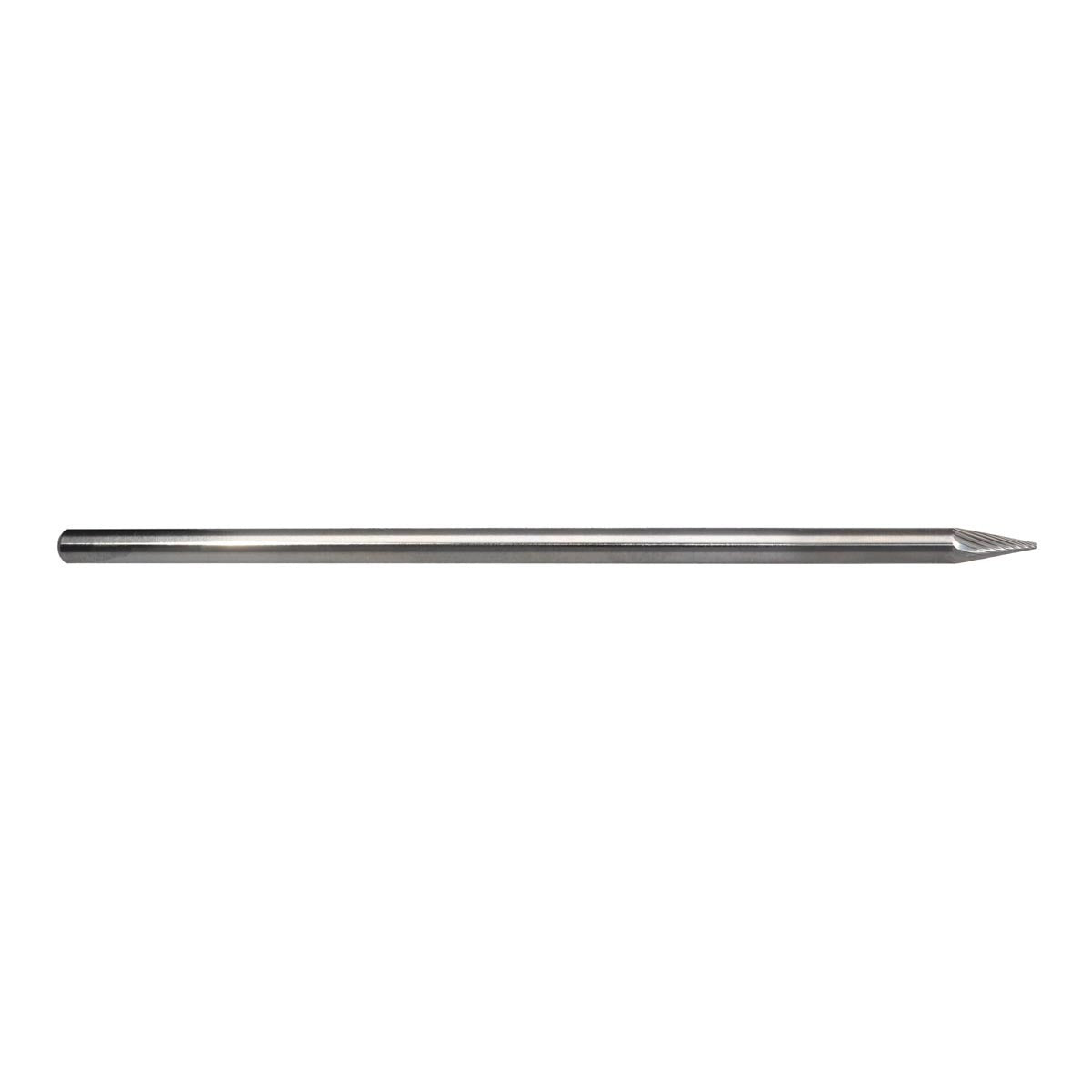 RADNOR™ SM-1L6SC 1/4" X 1/2" Pointed Cone Shape Single Cut Carbide Burr