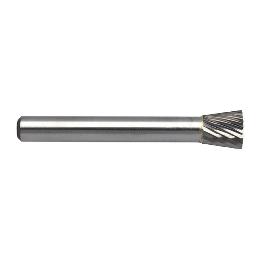 RADNOR™ SN-2SC 3/8" X 3/8" Inverted Cone Shape Single Cut Carbide Burr