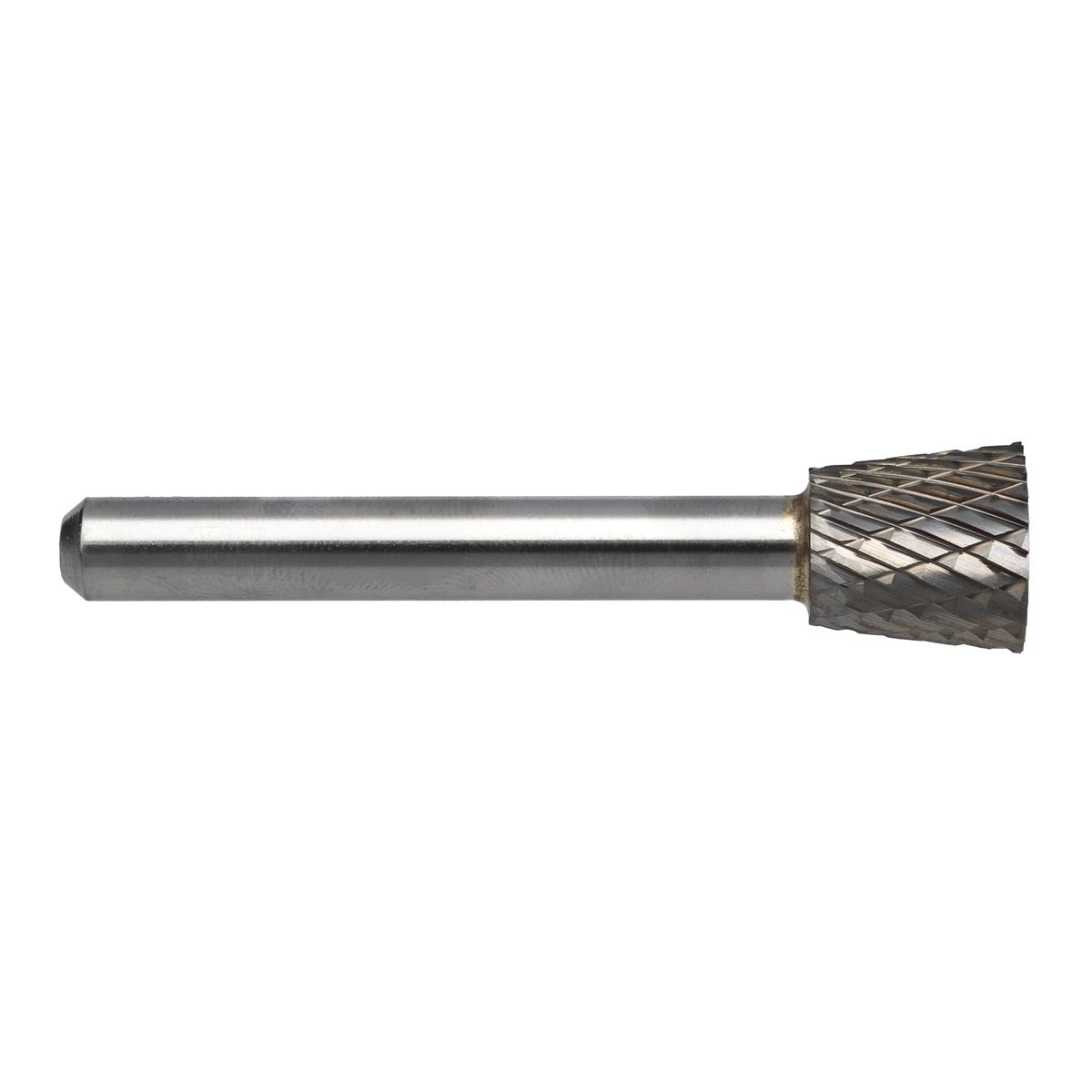 RADNOR™ SN-3DC 1/2" X 1/2" Inverted Cone Shape Double Cut Carbide Burr