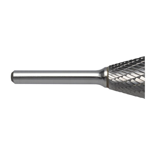 RADNOR™ SN-7DC 3/4" X 5/8" Inverted Cone Shape Double Cut Carbide Burr