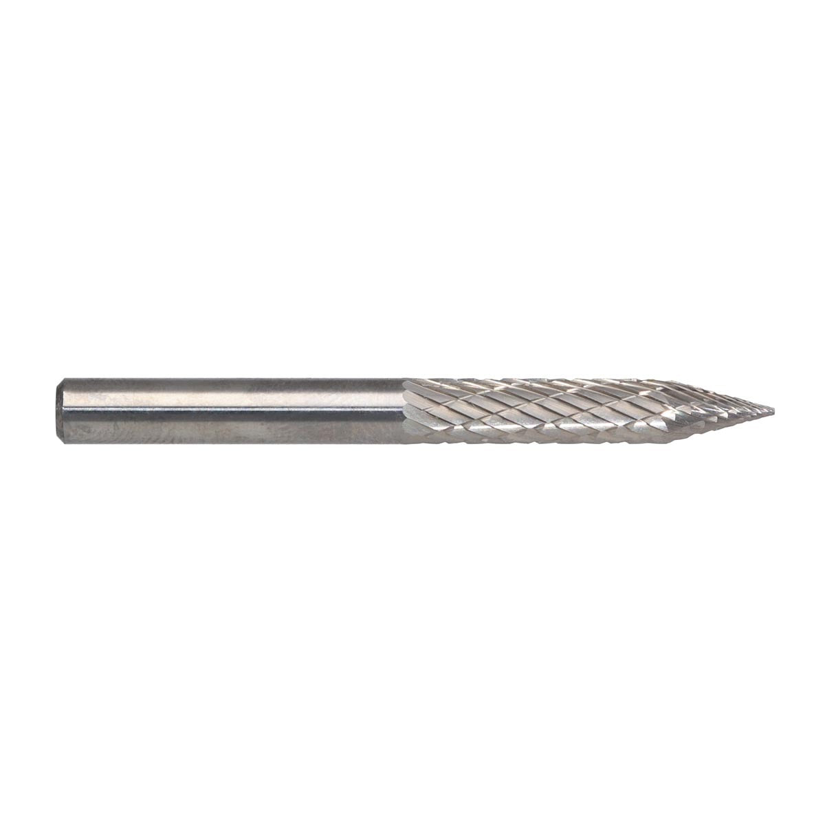 RADNOR™ STB-011 3/16" X 1" Round Shank Tire Shape Double Cut Carbide Burr