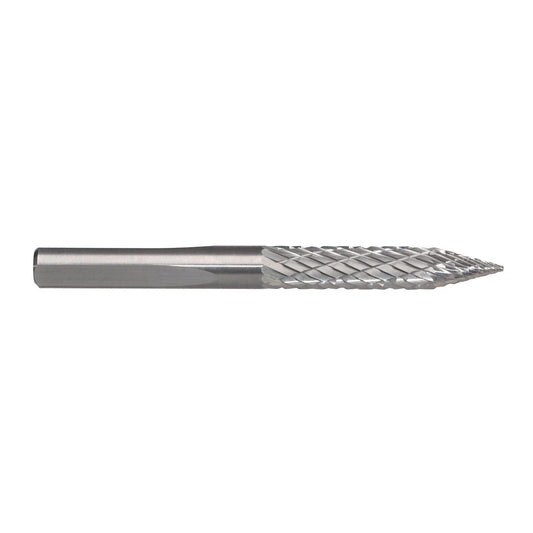 RADNOR™ STB-011T 3/16" X 1" Tri-Shank Tire Shape Double Cut Carbide Burr